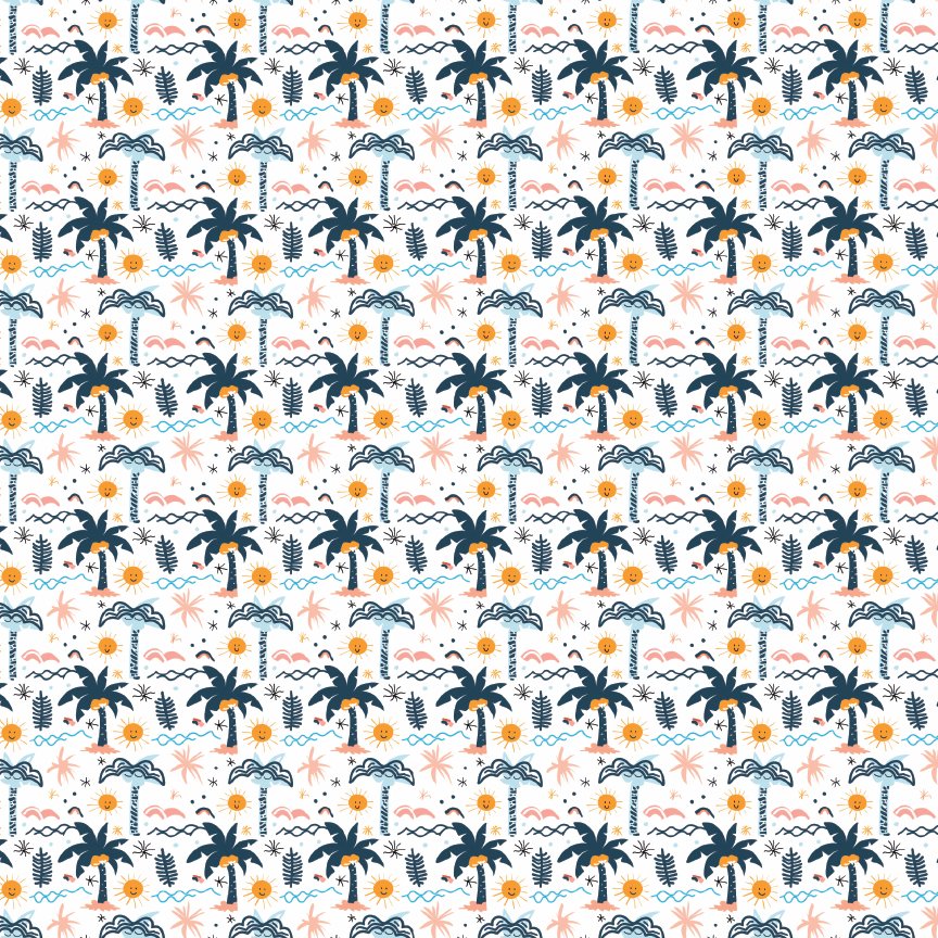 Colorful Tropical Clipart Pattern Acrylic Sheets - CMB Pattern Acrylic